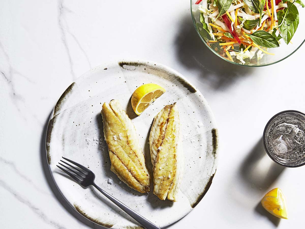 Aveo cookbook for over 65s Golden grilled cod with spiced coleslaw recipe