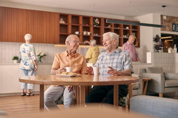 Residents Chatting With Coffee in the Resident Cafe