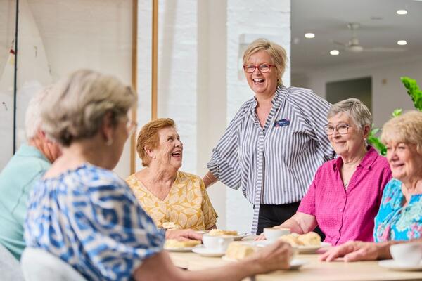 Residents Enjoying Morning Tea