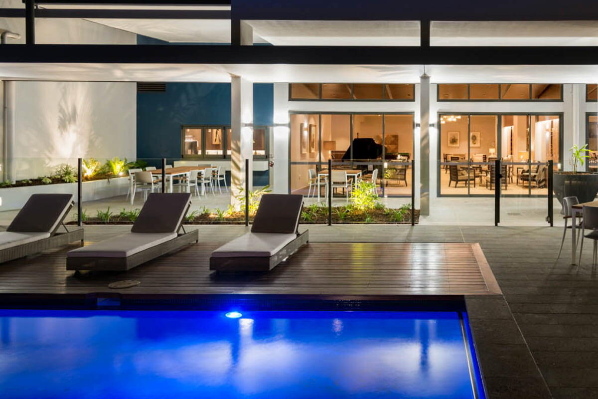 Robertson Park Retirement Village outdoor swimming pool at night9