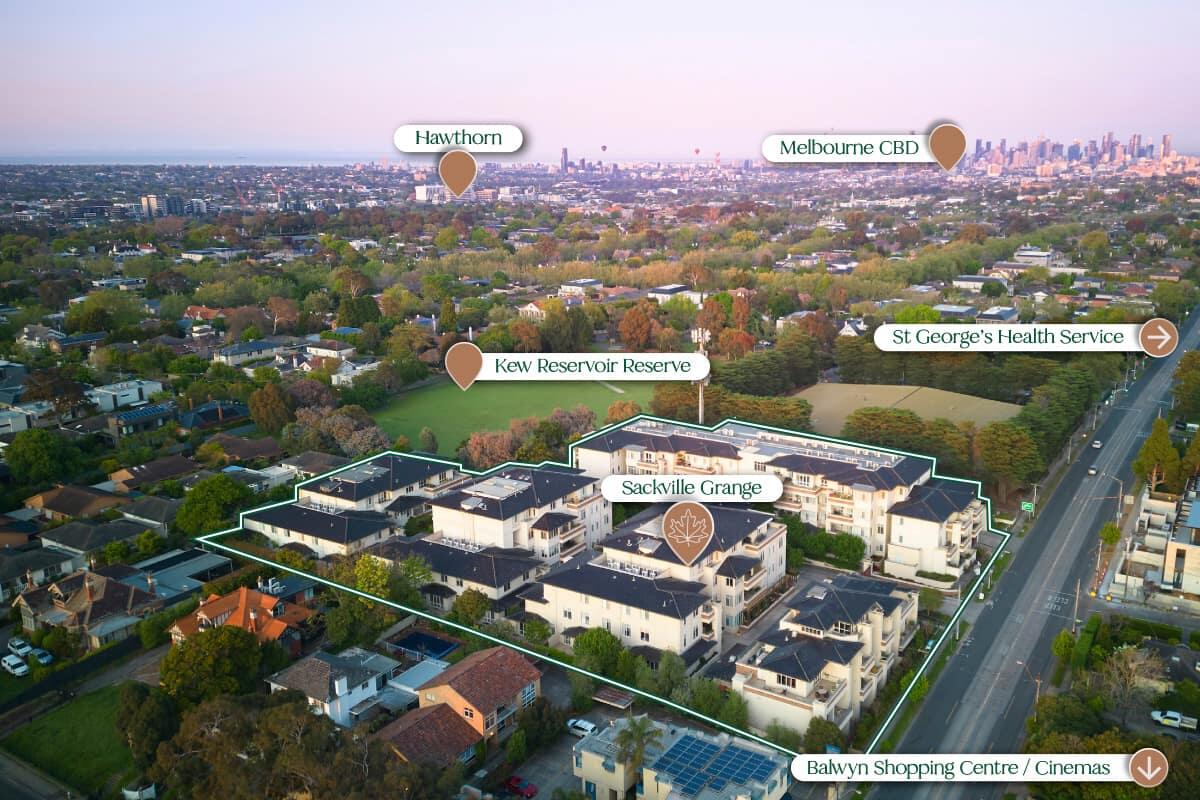 Sackville Grange Retirement Village Aerial Map Location