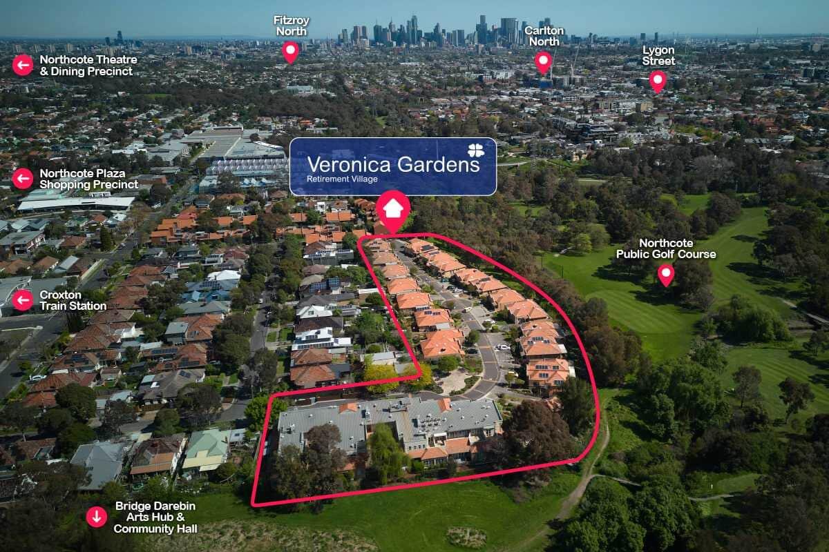 Veronica Gardens Retirement Village Aerial Map Location