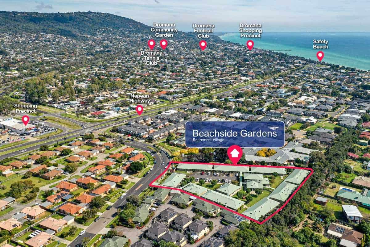 Beachside Gardens Retirement Village Aerial Map Location