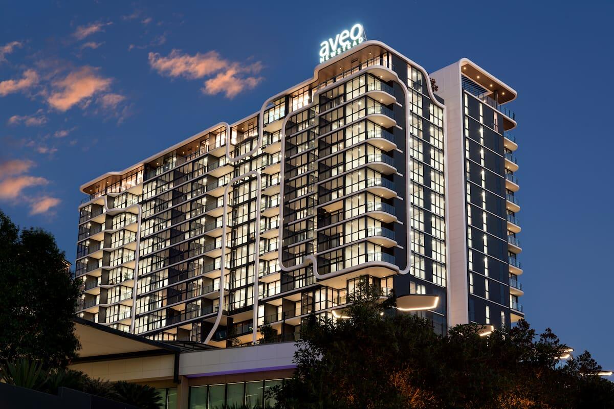 The Newstead Residences Building Exterior at Dusk